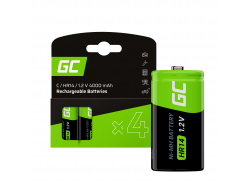 Green Cell Batterie 4x C R14 HR14 Ni-MH 1.2V 4000mAh