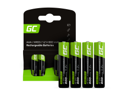 4x Piles AAA R3 800mAh Ni-MH Batteries rechargeables Green Cell