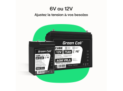 AGM Batería Gel Plomb 12V 55Ah Sans entretien Green Cell pour bateau et dériveur