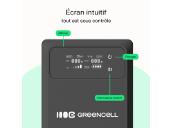 Green Cell Onduleur UPS 1200VA 800W Alimentation d'énergie Non interruptible avec écran LCD